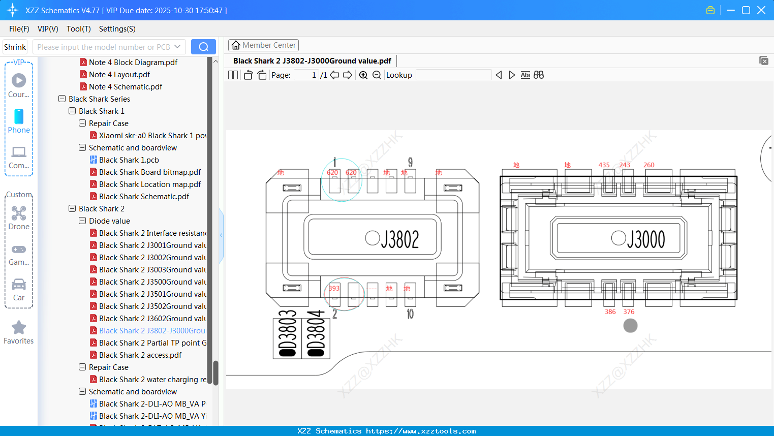 Xiaomi Black Shark 2 J3802-J3000Ground Value